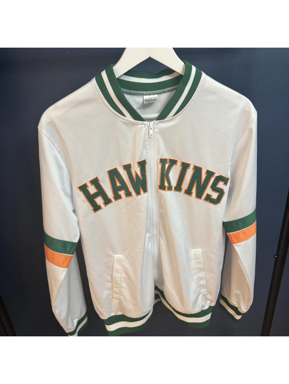 Hawkins Stranger Things Track Jacket Men’s Small White Green Full Zip 2022